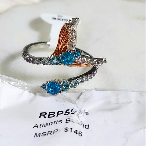 NWT Bomb Party 'Atlantis Bound' Mixed Metal Multicolor Wrap Ring - Size 9 - Picture 4 of 11